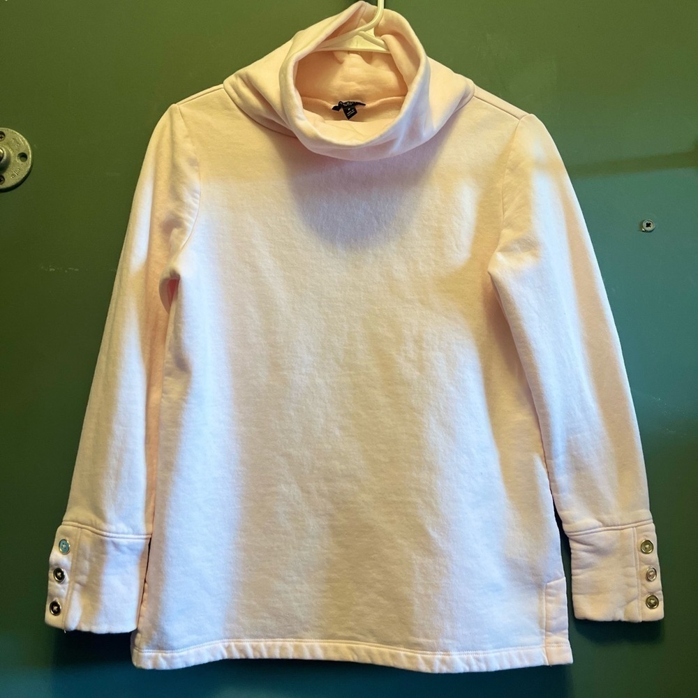 Talbots size P (0-2) pale pink cowl neck top/ sweatshirt pale pink - Picture 4 of 11